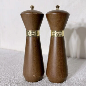 Vintage MCM Wood  Salt & Pepper Shakers